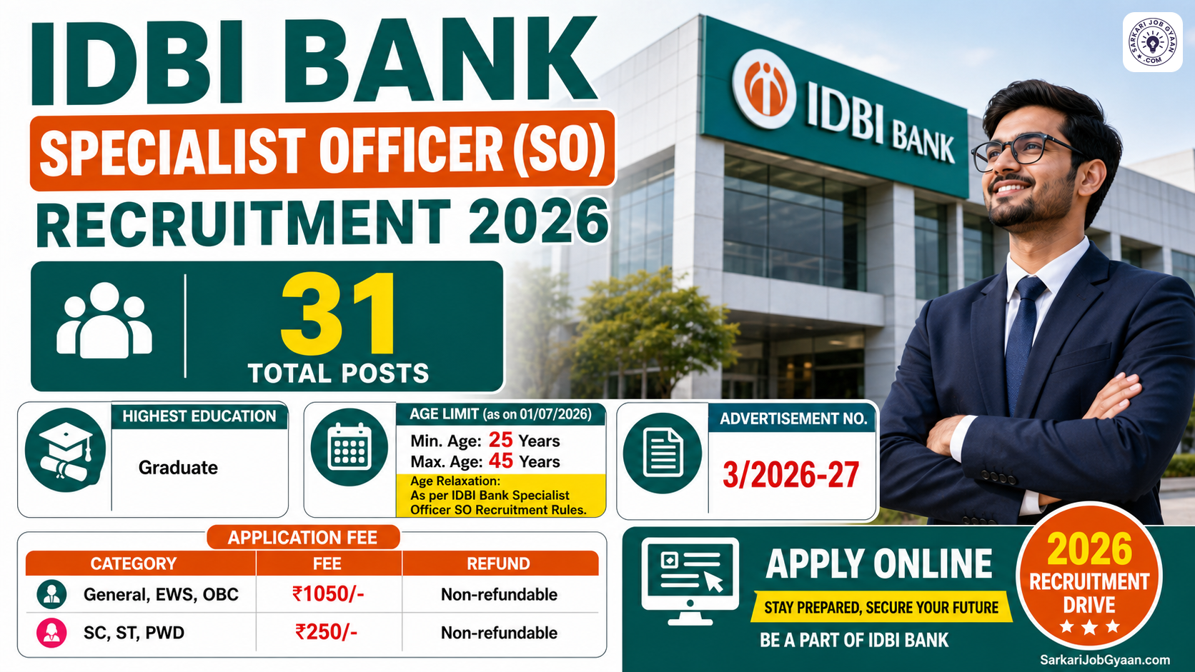 IDBI Bank Specialist Officer 2026