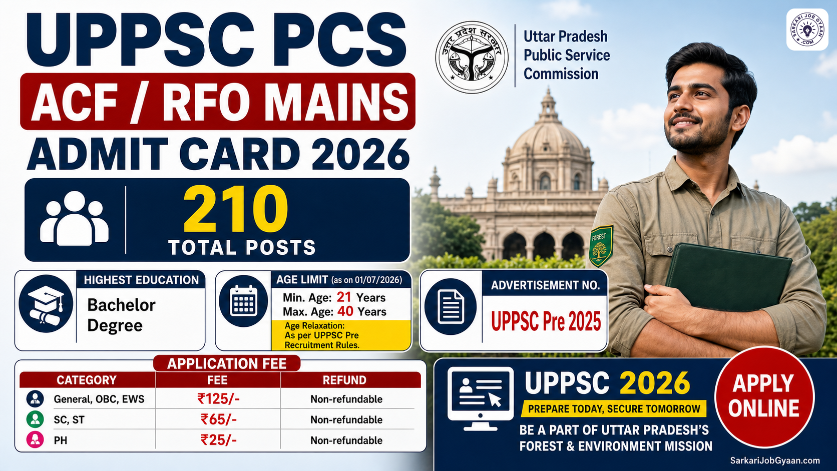 UPPSC PCS ACF RFO Admit Card 2026